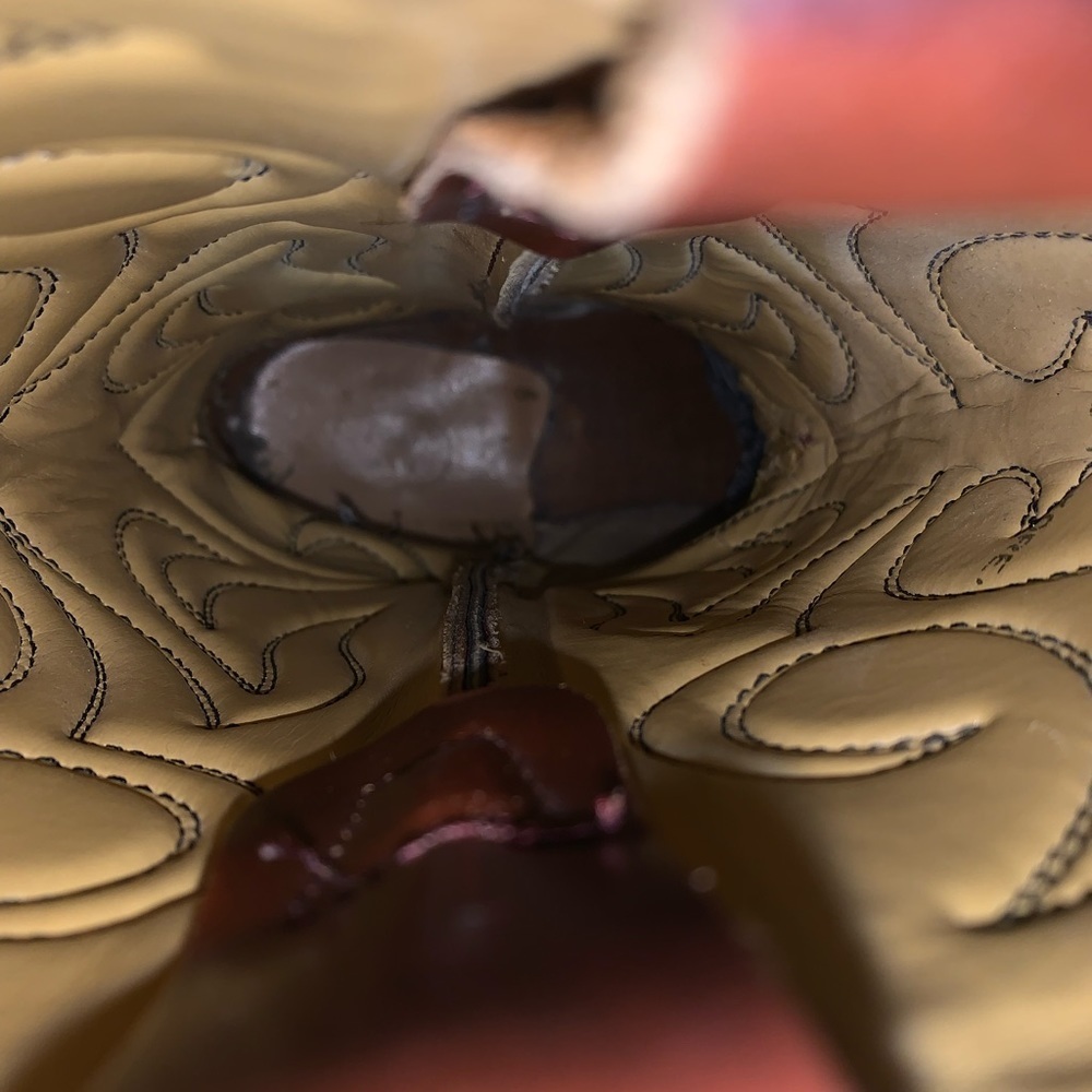 New West Men’s Leather Cowboy Boots Brown 9 1/2 - Picture 6 of 8